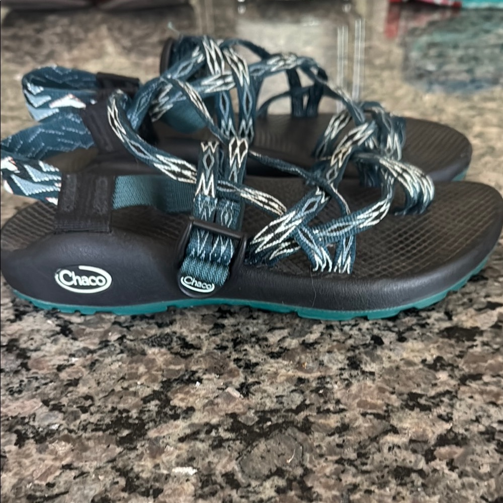 Chaco Teal and Black Sandals